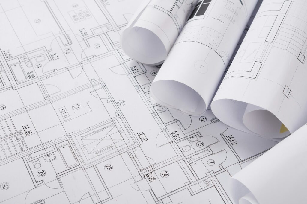 Plan of building. Architectural project background